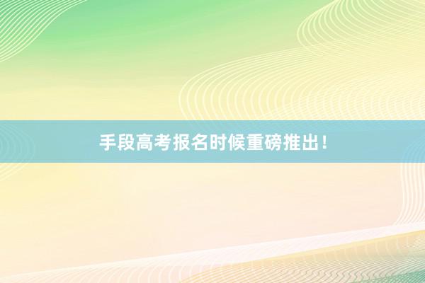 手段高考报名时候重磅推出！